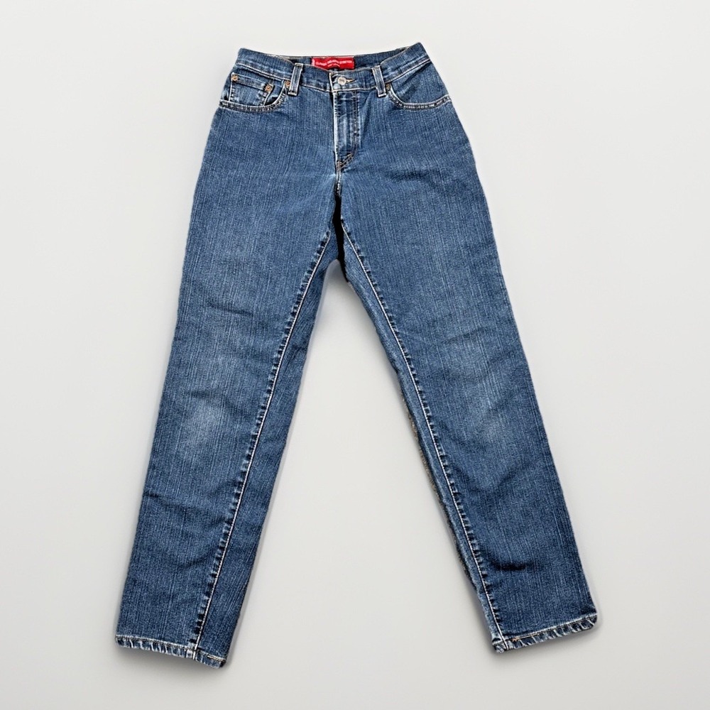 Levi's 550 Classic Relaxed Tapered Jeans Womens 4M Blue Stretch High Rise Denim